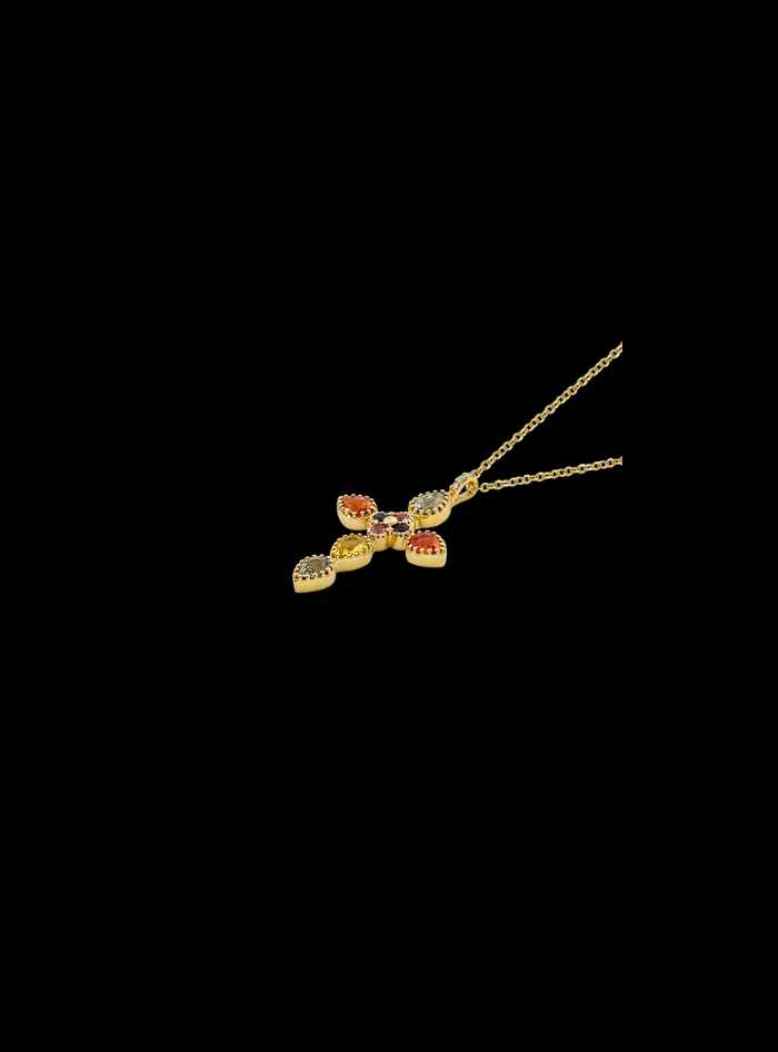 Modern Cross Lily Longiflorum Pendant-CRBS10B-K-1.88 Ct TW-Yellow