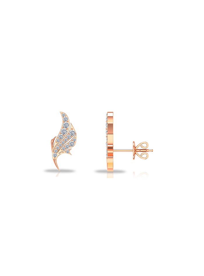 Signature Diamond Earring -Neckwear Set-0.80 Ct TW Gold 14K Rose / Lab Grown Diamond / Excellent-FG-VS-Rose