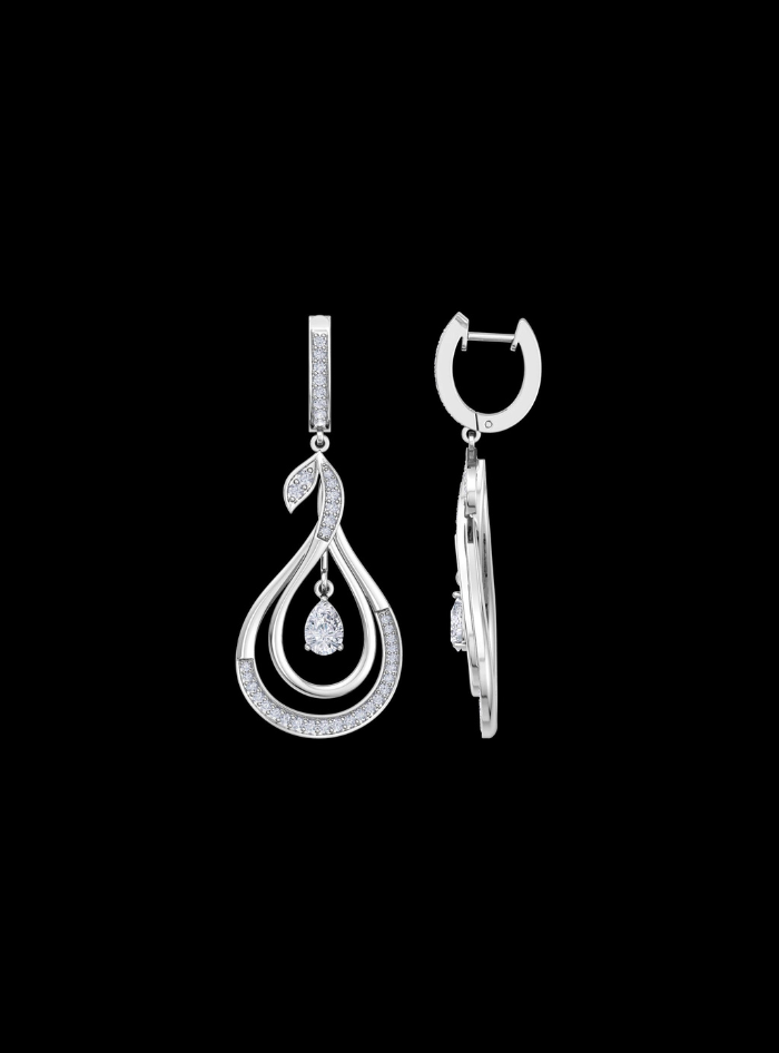 Premium Dangle Earrings-1.70 Ct TW-White