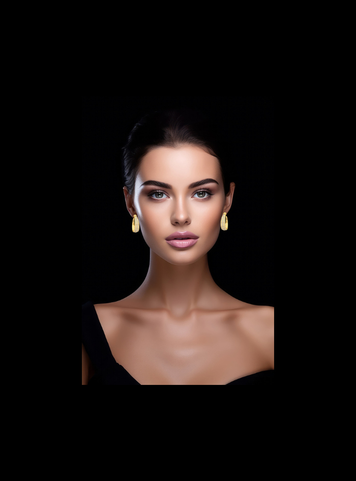 Premium Crescent Hoop Earring-1.65 Ct TW-Yellow