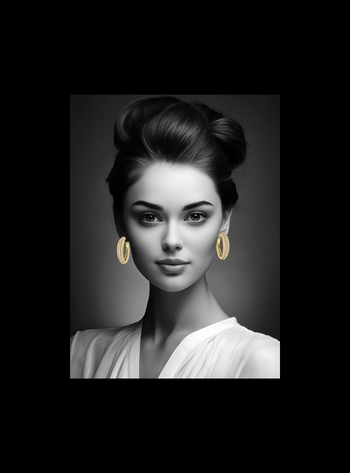 Premium Hoop Earring-14K Yellow Gold-HER3-14Y1-Lab Grown Diamond-Yellow