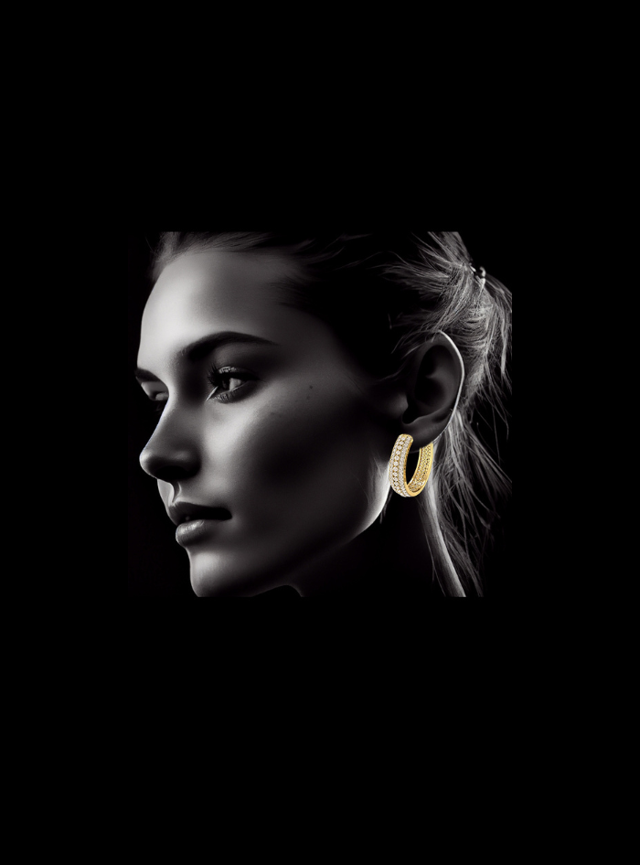 Premium Royal Hoop Earrings-3.75 Ct TW-Yellow