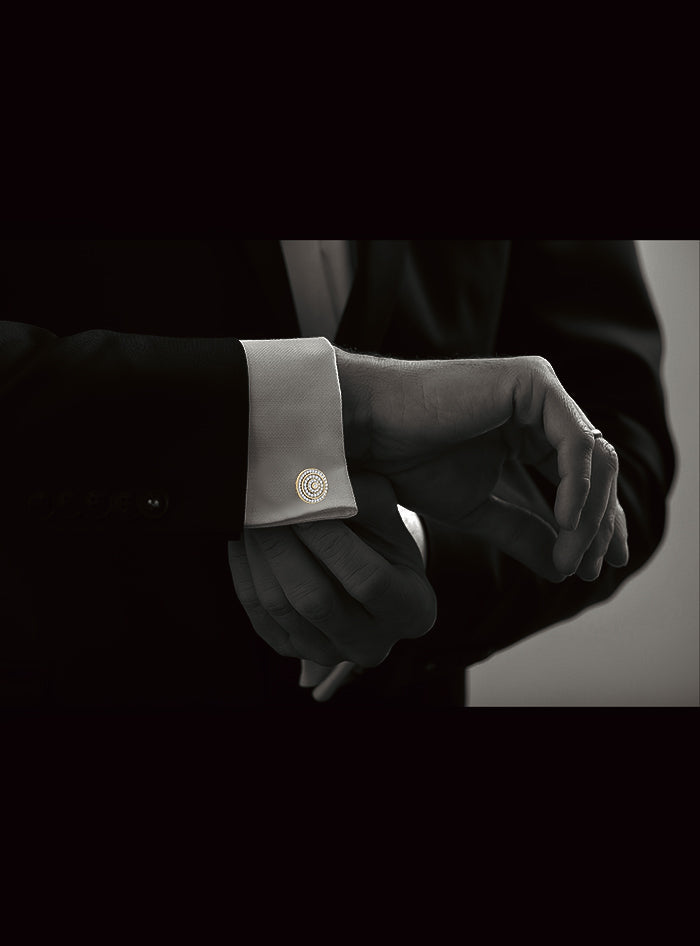 Mens Cufflinks-Round Diamond-0.85 Ct TW-Yellow