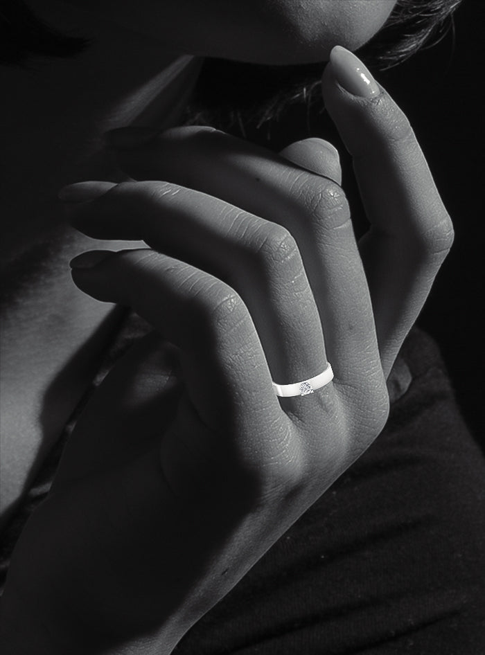 Solitaire Round Diamond Engagement Ring-0.25 Ct TW-White