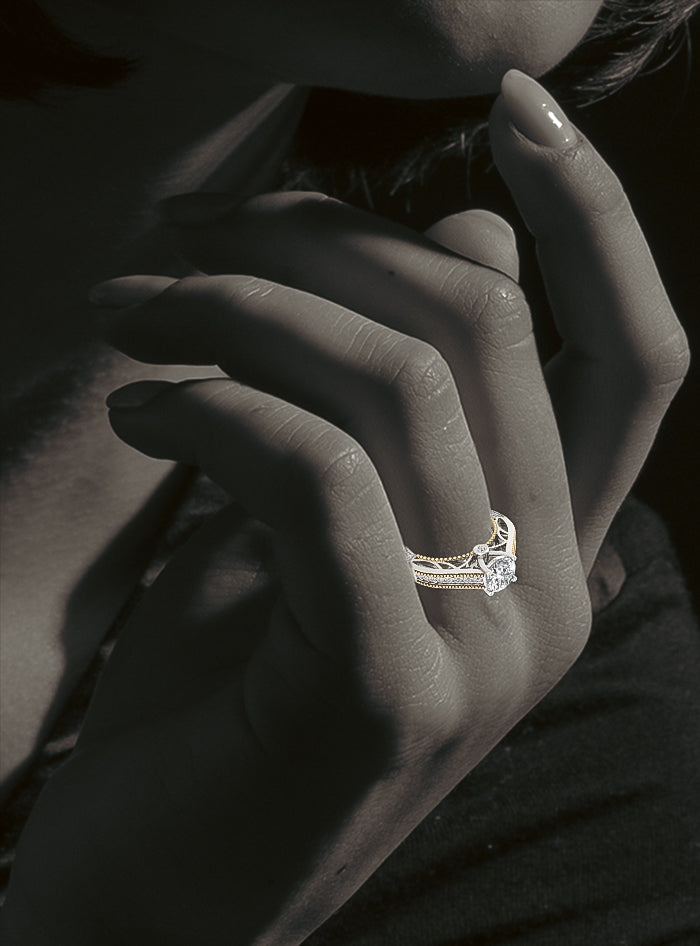 Premium Milgrain Engagement Ring-1.40 Ct TW-White