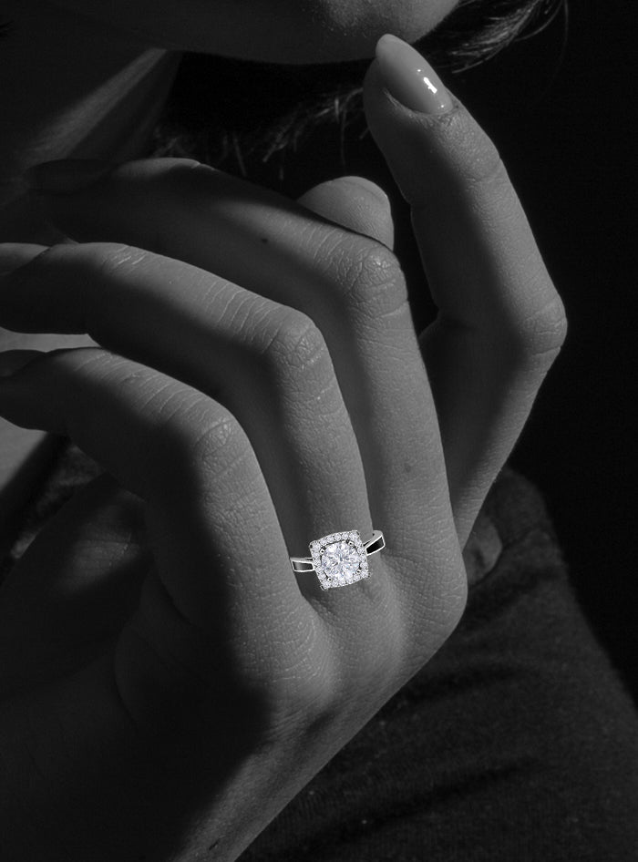 Royal Crown Engagement Ring-1.30 Ct TW-White