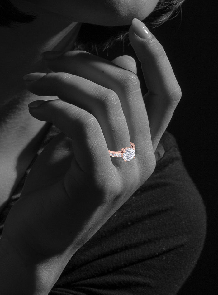 Round Diamond Engagement Ring-1.20 Ct TW-Rose