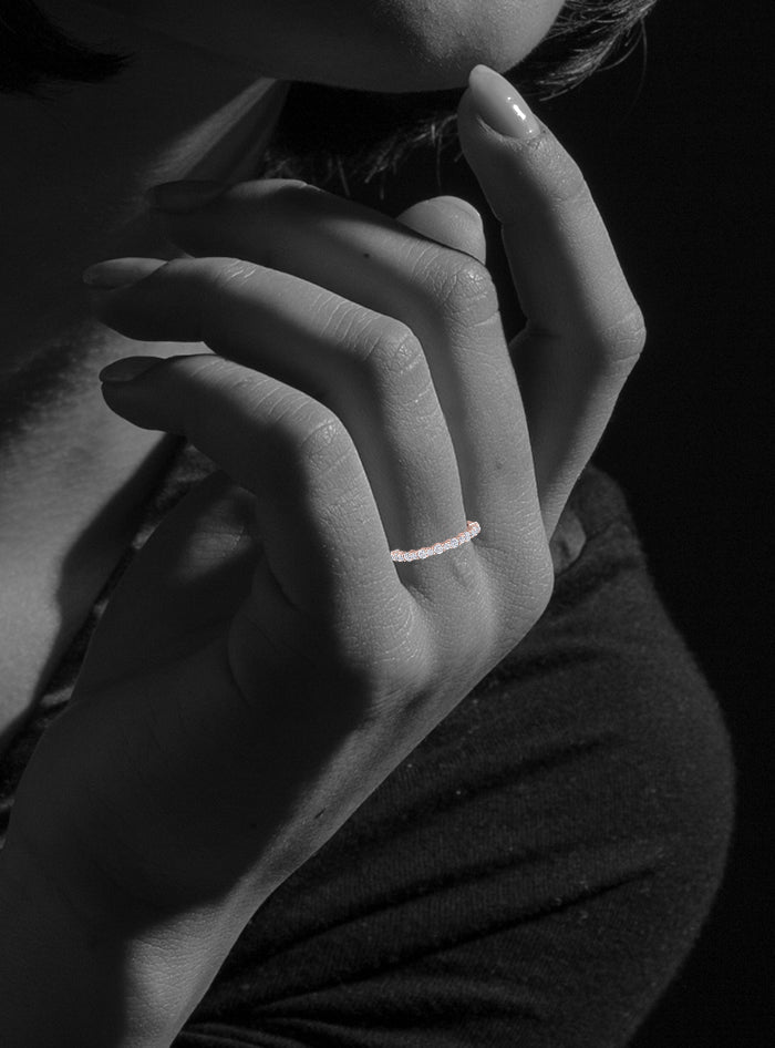 Round Diamond Wedding Band-0.55Ct TW-Rose