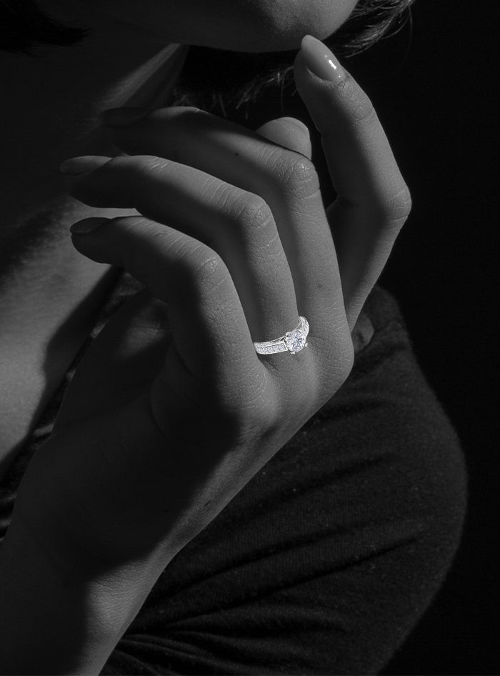 Engagement Ring Round Diamond-1.70 Ct TW-White | Anvaya Canada