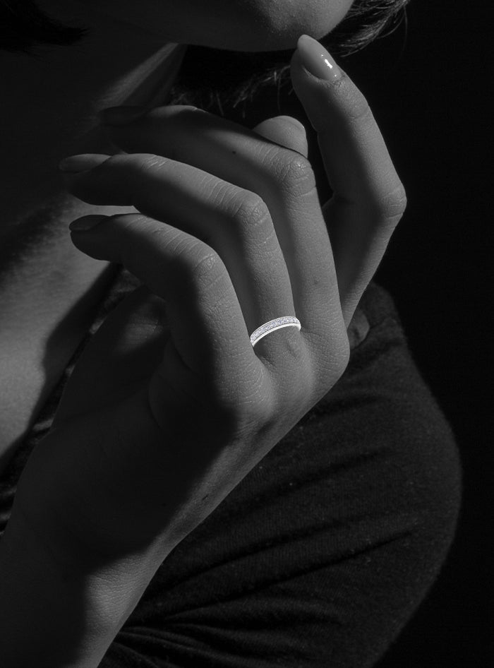 Wedding Band-Half Eternity-0.45 Ct TW-White