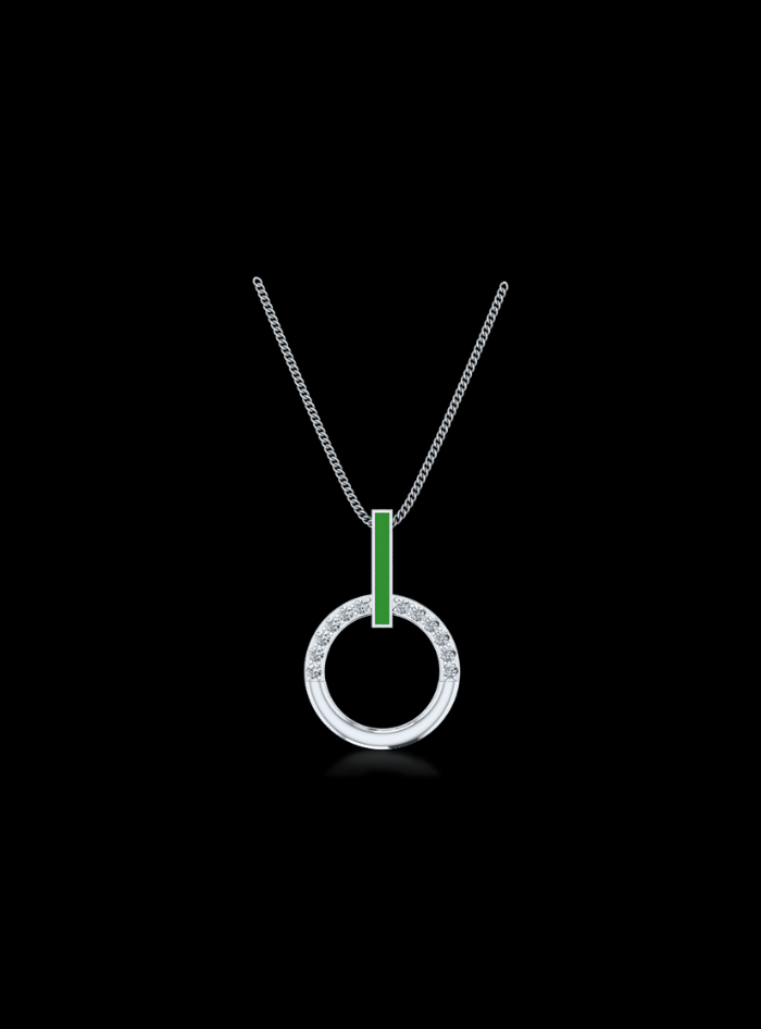 Diamond & Enamel Matching Earring & Neckwear Set-0.20 Ct TW-White