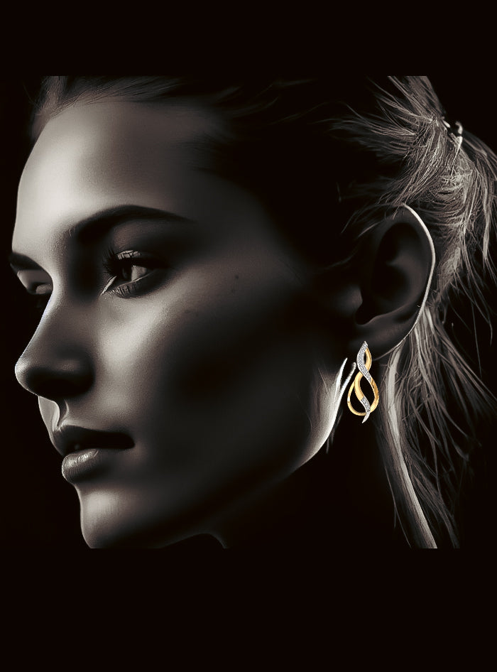 Round Diamond Dangle Earring-0.20 Ct TW Gold 14K Yellow / Lab Grown Diamond / Excellent-FG-VS-Yellow