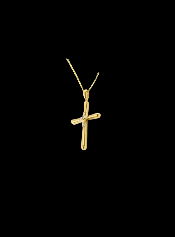 Sacred Shine Cross Pendant-0.06 Ct TW-Yellow | Anvaya Canada