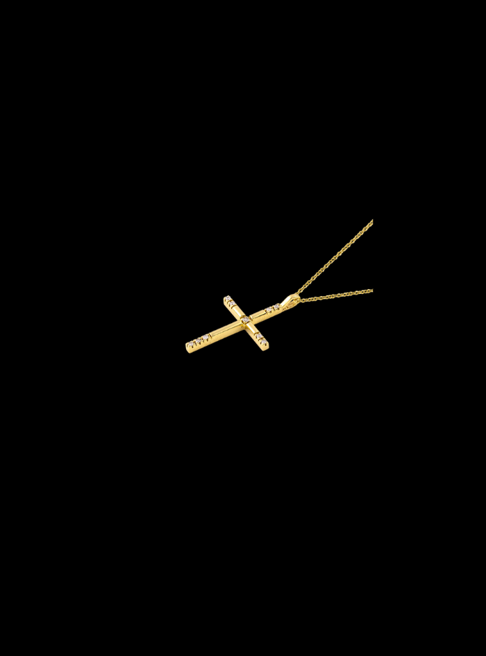 Luminous Faith Cross Pendant-0.09 Ct TW-Yellow