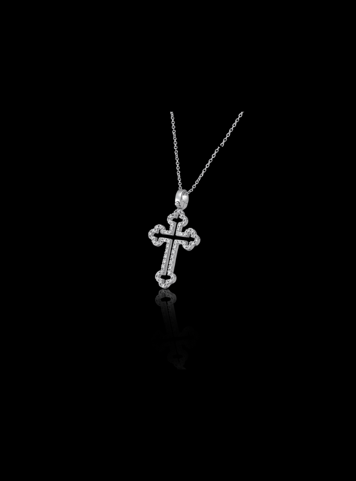 Devotion Cross Pendant-0.25 Ct TW-White