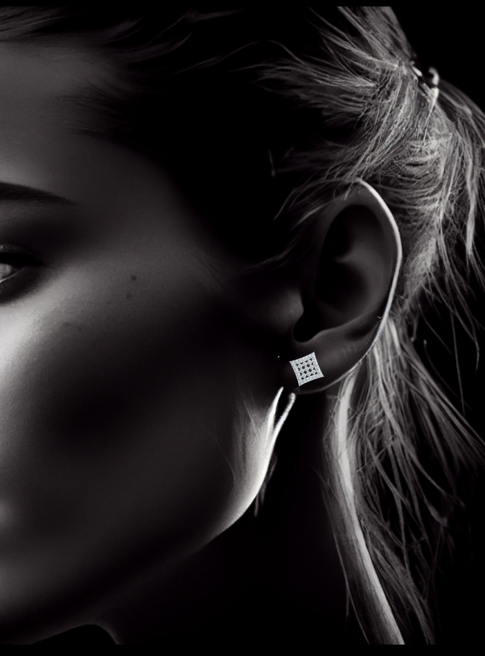 Diamond Fashion Stud Earrings-0.50 Ct TW - Anvaya Canada-White