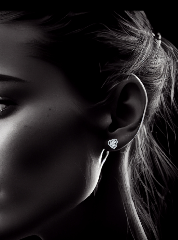 Diamond Fashion Earrings-0.80 Ct TW Gold 14K White / Lab Grown Diamond / Excellent-FG-VS