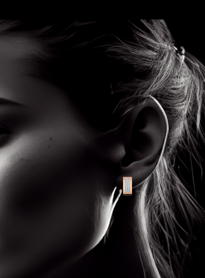 Diamond Rectangle Fashion Earrings-0.45 Ct TW Gold 14K Rose / Lab Grown Diamond / Excellent-FG-VS-Rose