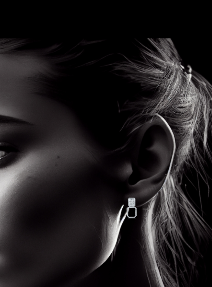 Diamond Fashion Octagon Multi-Wearable Earrings-0.85 Ct TW Gold 14K White / Lab Grown Diamond / Excellent-FG-VS-White