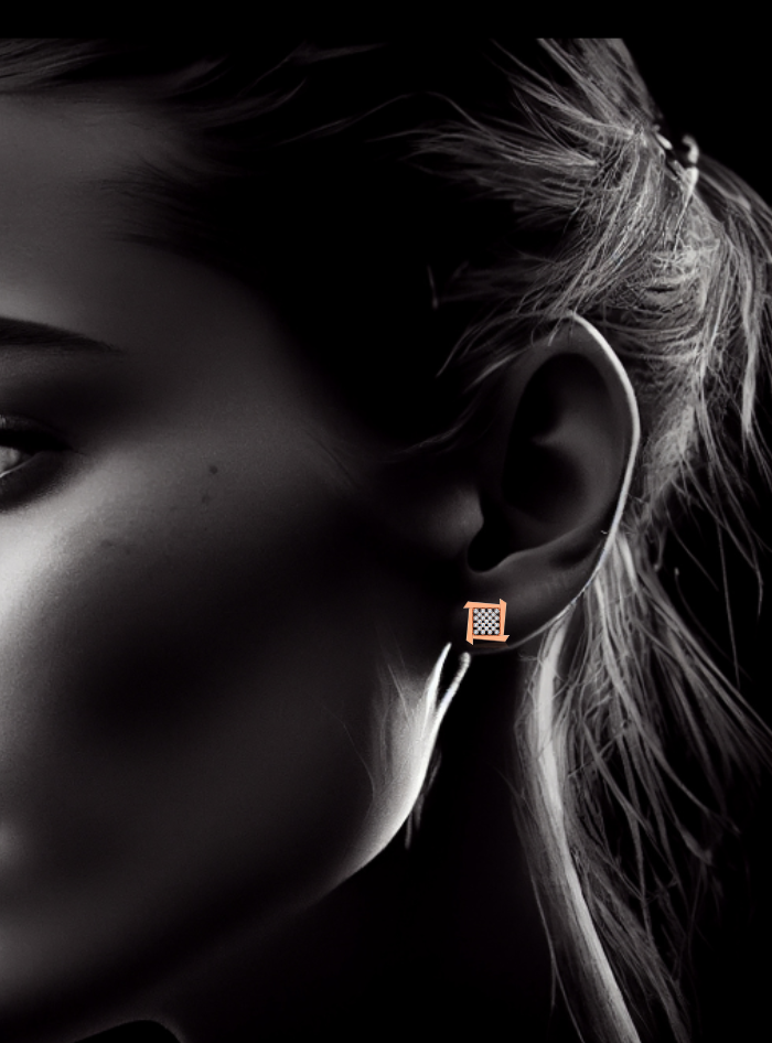 Square Shape Diamond Stud Earrings-0.50 Ct TW - Anvaya Canada-Rose