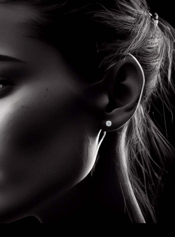 Round Diamond Studs-4 Prong Martini-Push Back-0.50 Ct TW Gold 14K Yellow / Lab Grown Diamond / Excellent-FG-VS-Gold 14K White / Lab Grown Diamond / Excellent-FG-VS-Gold 14K Rose / Lab Grown Diamond / Excellent-FG-VS-Rose