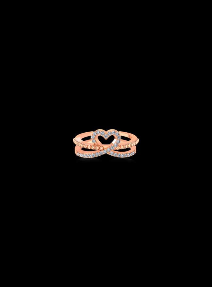Valentine Ring Beaded Heart -0.20 Ct TW - Anvaya Canada-Rose 