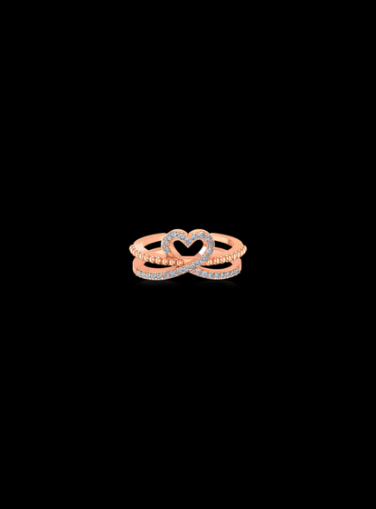 Valentine Ring Beaded Heart -0.20 Ct TW - Anvaya Canada-Rose 
