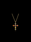 Modern Cross Lily Longiflorum Pendant-CRBS10B-K-1.88 Ct TW-Yellow | Anvaya Canada