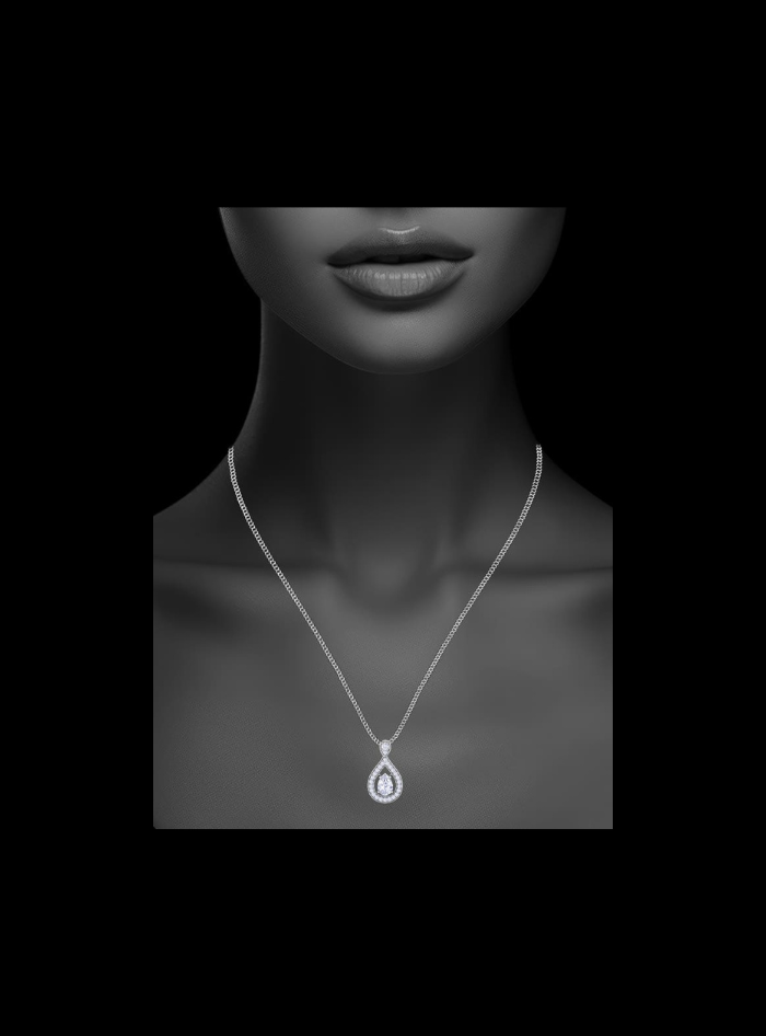 Rain Drop Pendant-NW322-0.70 Ct TW-White