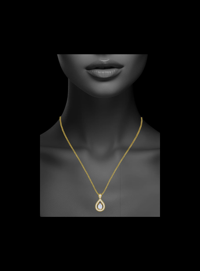 Rain Drop Pendant-NW322-0.70 Ct TW-Yellow