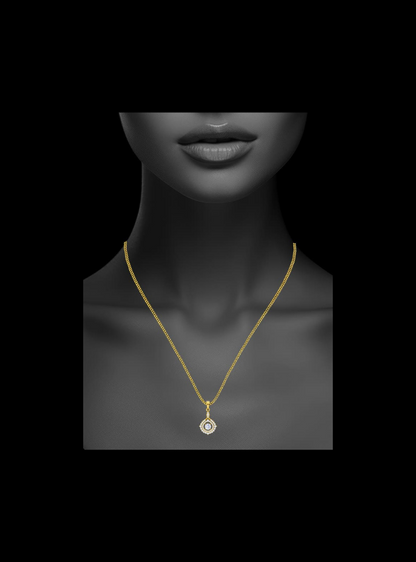 Round Double Halo Pendant-1.00 Ct TW-Yellow