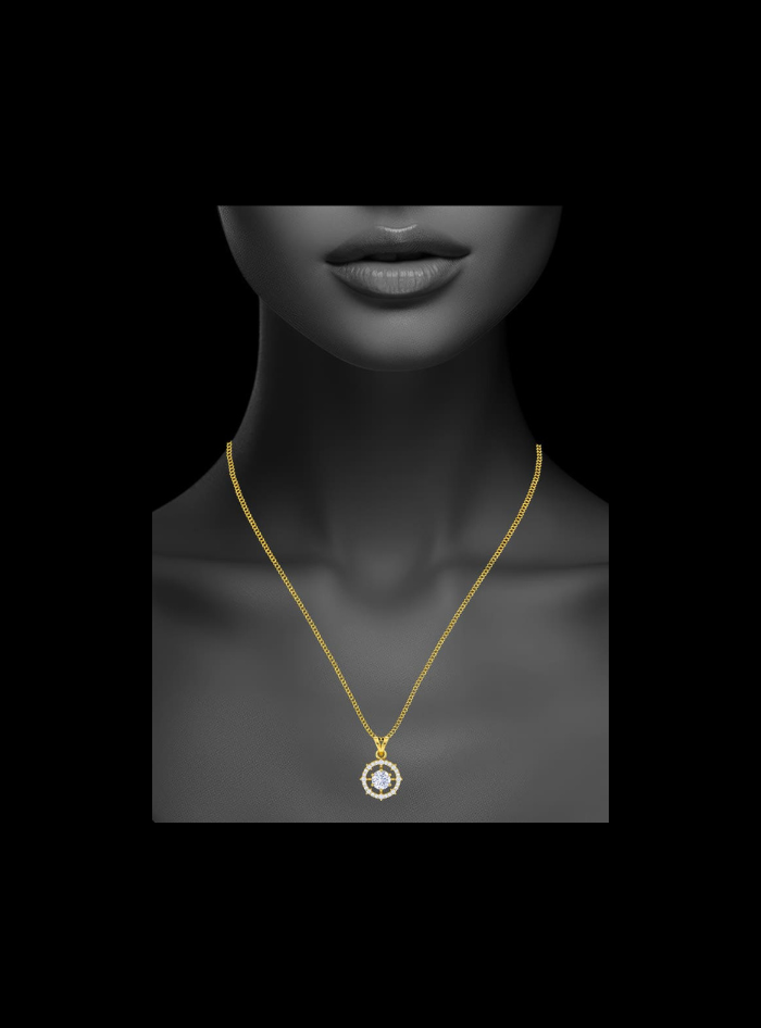 Celestial Orbit Halo Pendant-0.70 Ct TW-Yellow