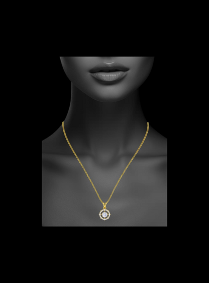 Celestial Orbit Halo Pendant-0.70 Ct TW-Yellow