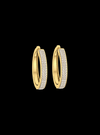 Double Row Shared Prong Hoop Earring-1.75 Ct TW-Yellow | Anvaya Canada