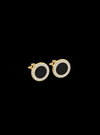 Mens Cufflinks-Round Diamond & Black Enamel-0.35 Ct TW Gold 14K Yellow / Lab Grown Diamond / Excellent-FG-VS-Yellow | Anvaya Canada