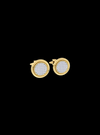 Mens Cufflinks-Round Diamond-0.50 Ct TW Gold 14K Yellow / Lab Grown Diamond / Excellent-FG-VS-Yellow | Anvaya Canada