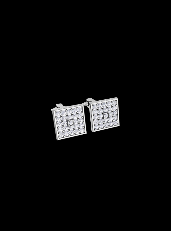 Mens Cufflinks-1.20 Ct TW-White