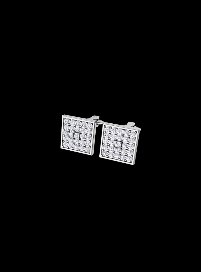 Mens Cufflinks-1.20 Ct TW-White