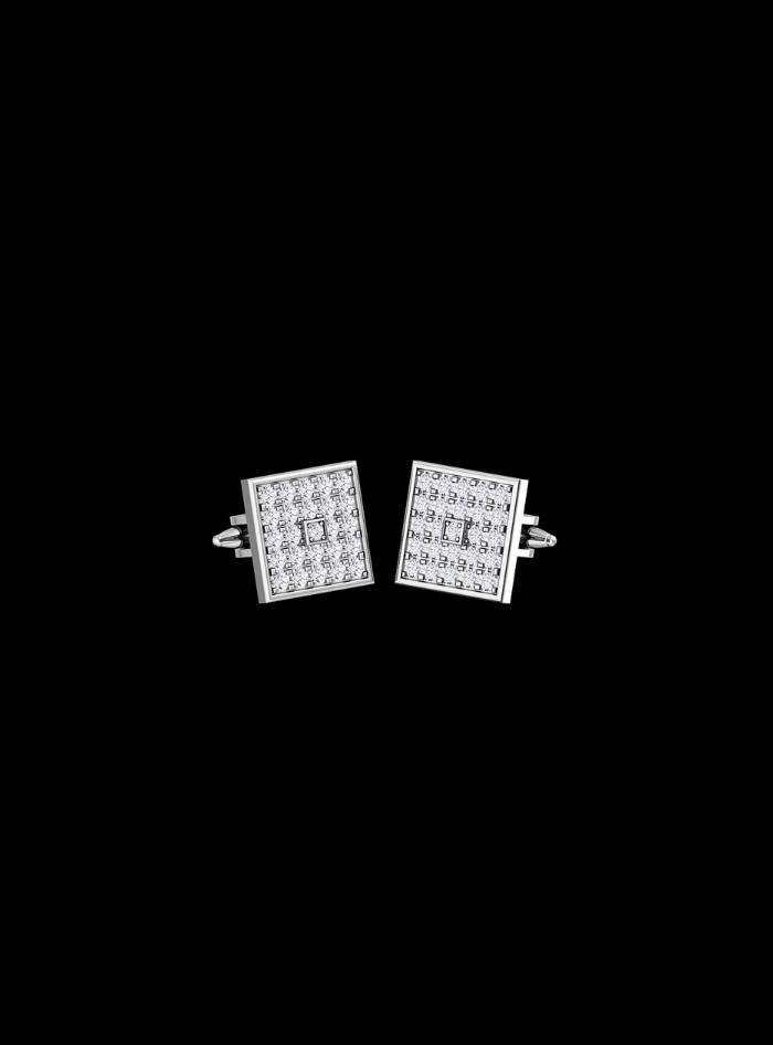 Mens Cufflinks-1.20 Ct TW-White
