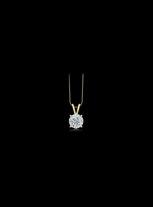 Diamond Solitaire Pendant-4 Prong Basket-0.25 Ct TW Gold 14K Yellow / Lab Grown Diamond / Excellent-FG-VS-Gold 14K White / Lab Grown Diamond / Excellent-FG-VS-Gold 14K Rose / Lab Grown Diamond / Excellent-FG-VS