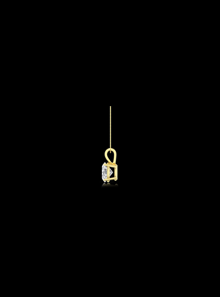 Diamond Solitaire Pendant-4 Prong Basket-0.25 Ct TW-Yellow