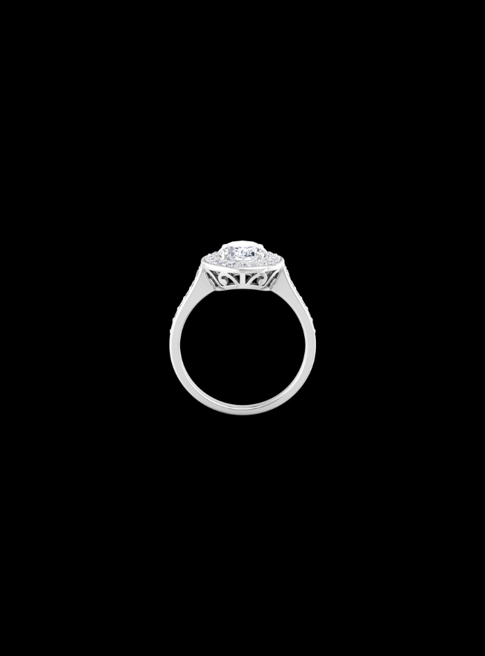 Oval Halo Engagement Ring-1.50 Ct TW-White
