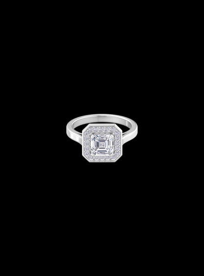 Asscher Cut Diamond Engagement Ring-1.60 Ct TW-White