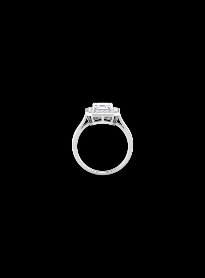 Asscher Cut Diamond Engagement Ring-1.60 Ct TW-White