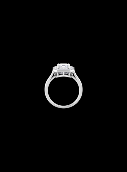 Asscher Cut Diamond Engagement Ring-1.60 Ct TW-White