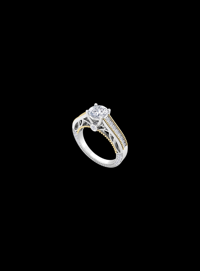 Premium Milgrain Engagement Ring-1.40 Ct TW-White