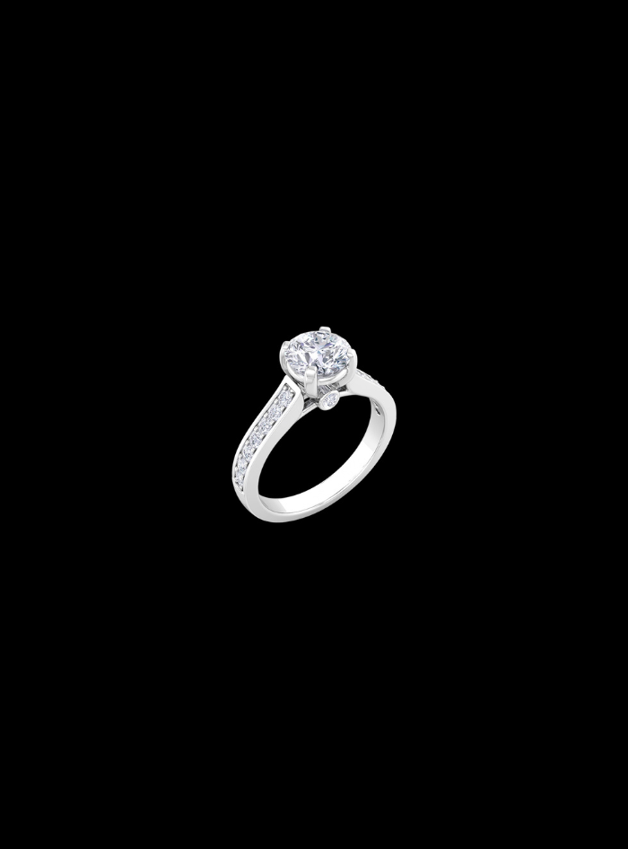 Engagement Ring Round Diamond-1.30 Ct TW-White