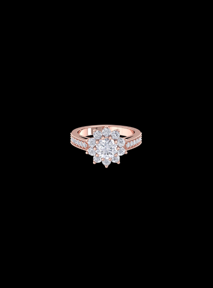 Floral Paradise Milgrain Engagement Ring-2.00 Ct TW-Rose