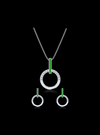 Diamond & Enamel Matching Earring & Neckwear Set-0.20 Ct TW-White | Anvaya Canada