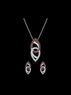 Diamond & Color Stone Matching Earring-Neckwear Set-0.70 Ct TW Gold 14K White / Lab Grown Diamond / Excellent-FG-VS-White | Anvaya Canada